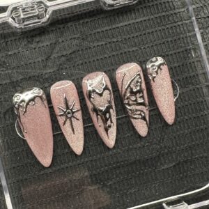 Pink press on nails